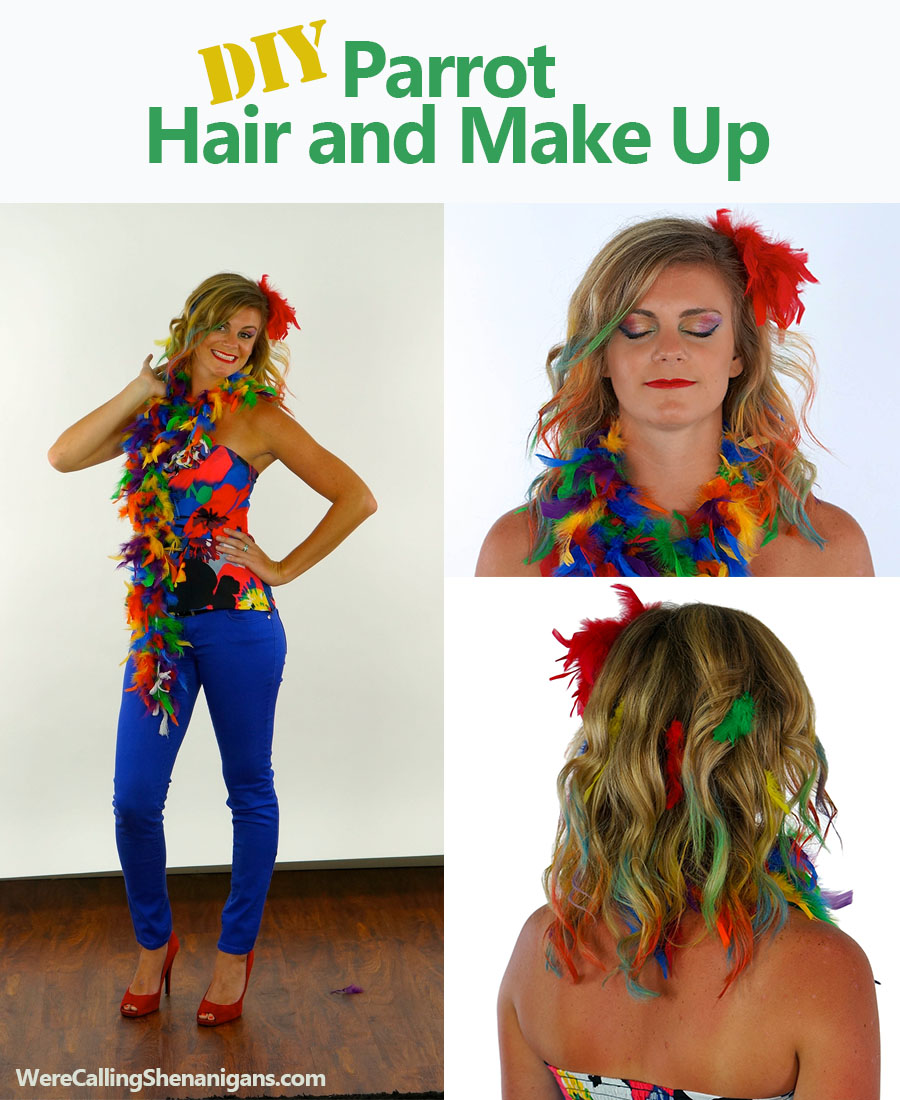 DIY Parrot Hair and Make up