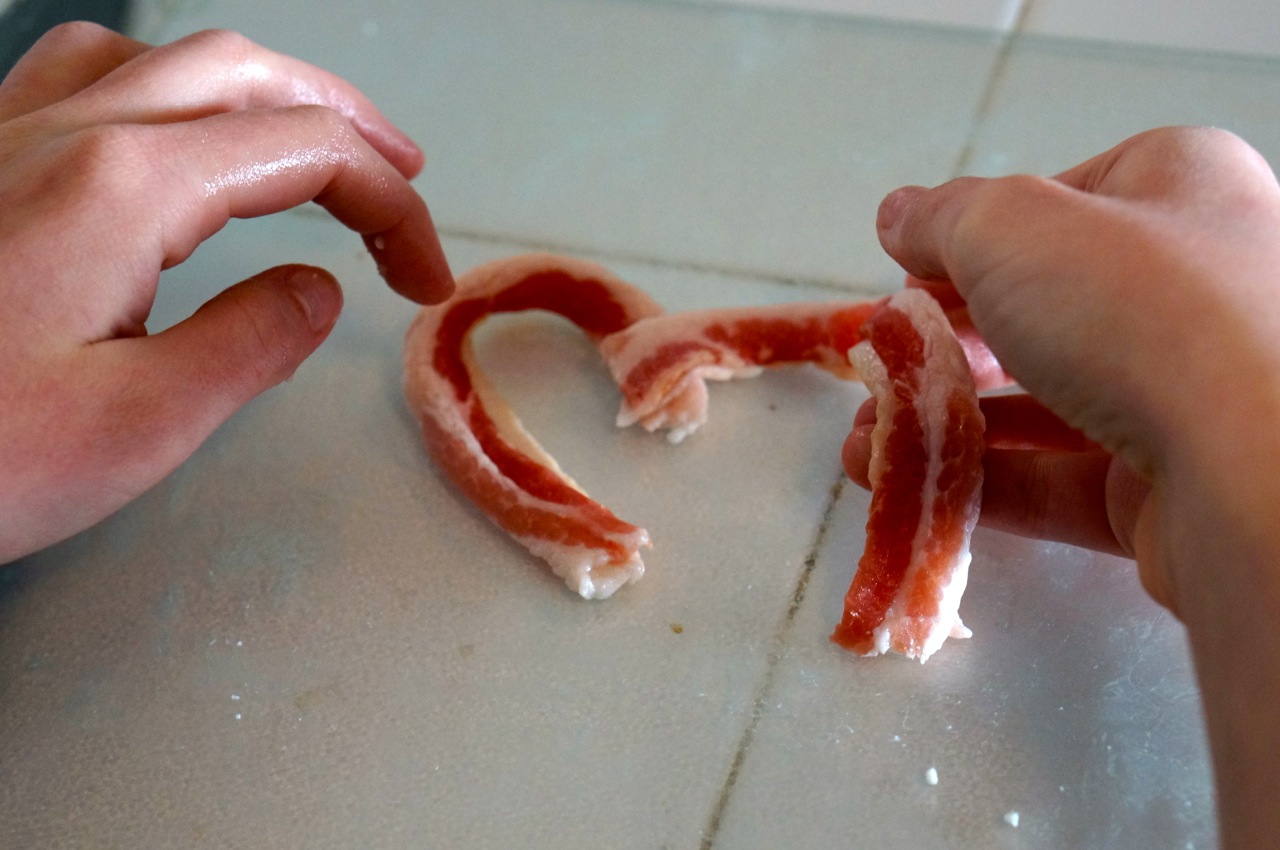 How to Make Heart-Shaped Bacon - The BakerMama