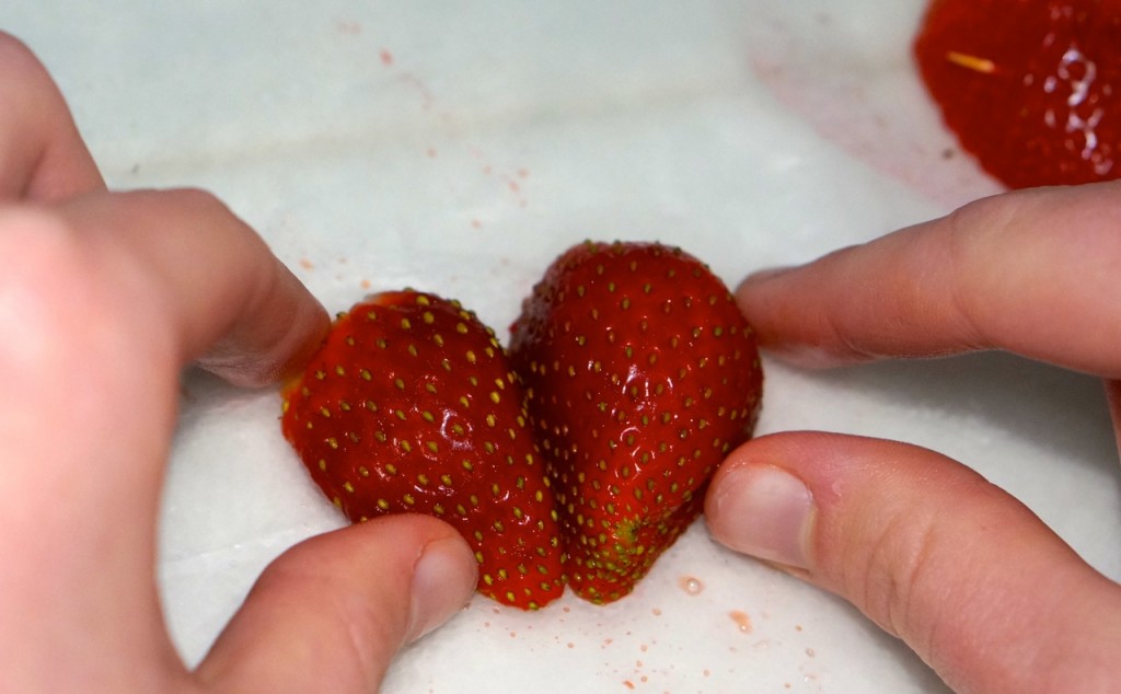 Strawberry in heart shape