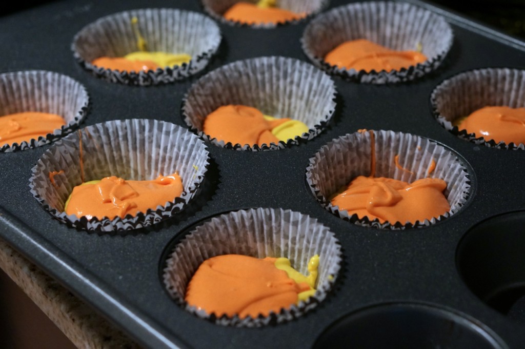 halloween colored cupcakes