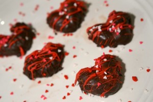 Homemade Valentines Day Chocolate Strawberry Hearts