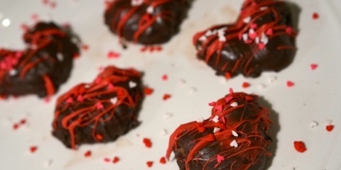 Homemade Valentines Day Chocolate Strawberry Hearts